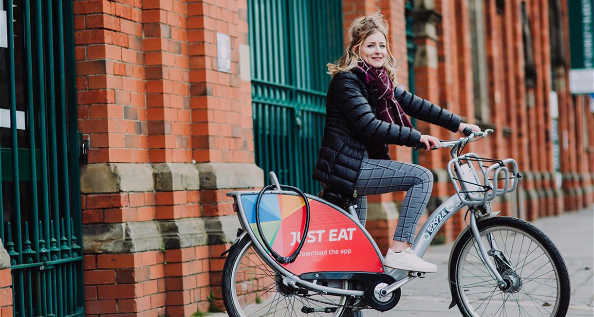 Belfast Bike outside St George's Market